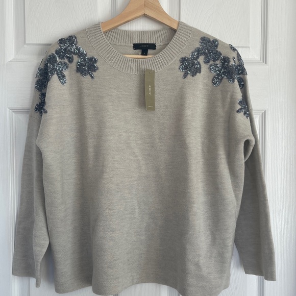 J.Crew Sequin Shoulder Sweater Sz S NWT - Picture 2 of 8